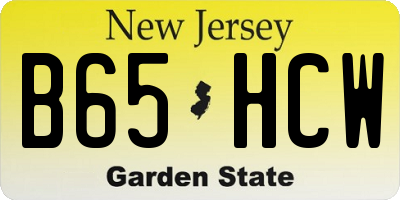 NJ license plate B65HCW