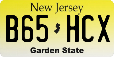 NJ license plate B65HCX