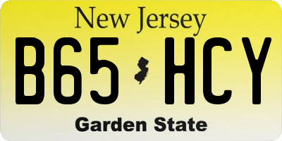 NJ license plate B65HCY