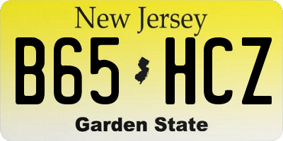 NJ license plate B65HCZ