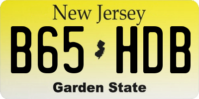 NJ license plate B65HDB