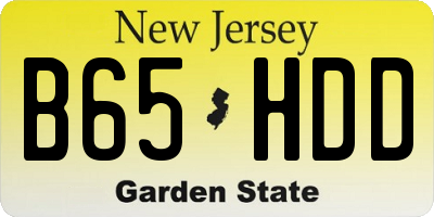 NJ license plate B65HDD