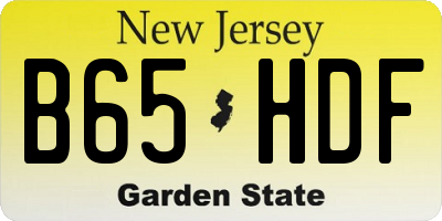 NJ license plate B65HDF