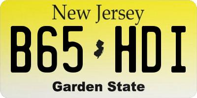 NJ license plate B65HDI