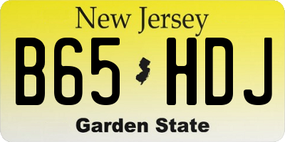 NJ license plate B65HDJ