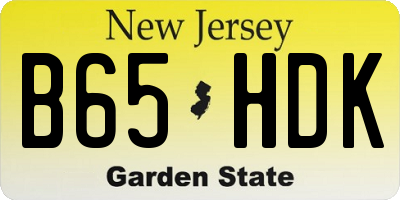 NJ license plate B65HDK