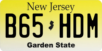 NJ license plate B65HDM