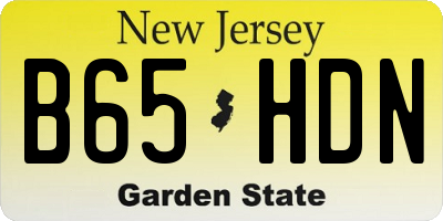 NJ license plate B65HDN