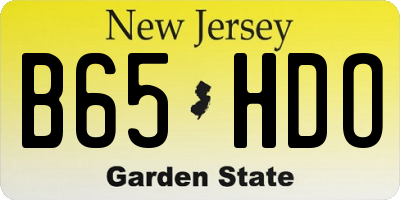 NJ license plate B65HDO