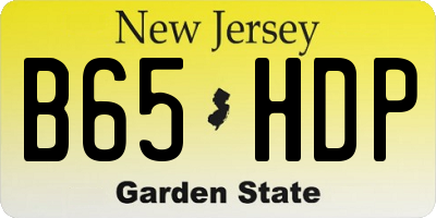 NJ license plate B65HDP