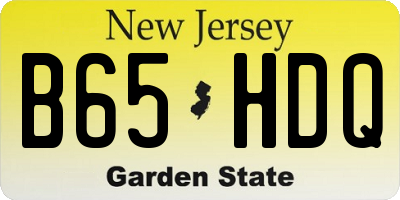 NJ license plate B65HDQ