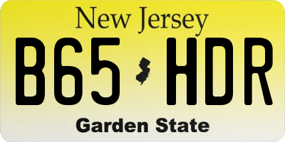 NJ license plate B65HDR