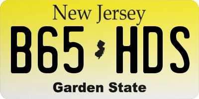 NJ license plate B65HDS