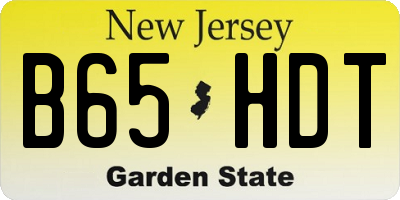 NJ license plate B65HDT