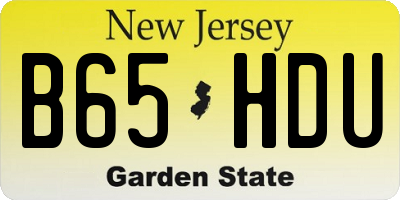 NJ license plate B65HDU