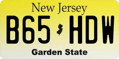 NJ license plate B65HDW