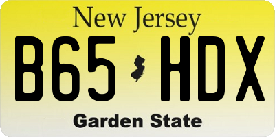 NJ license plate B65HDX