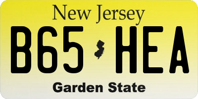 NJ license plate B65HEA