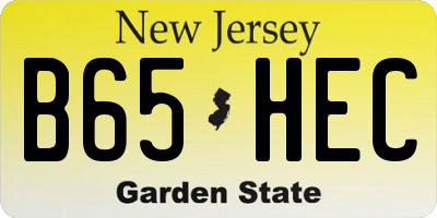 NJ license plate B65HEC