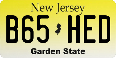NJ license plate B65HED