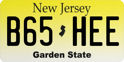 NJ license plate B65HEE