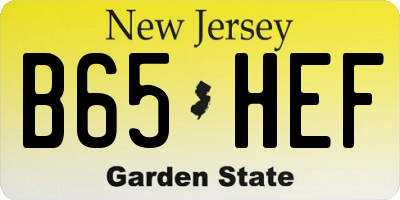 NJ license plate B65HEF