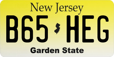 NJ license plate B65HEG