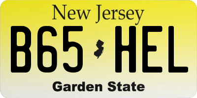 NJ license plate B65HEL