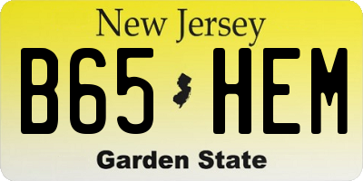 NJ license plate B65HEM