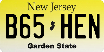 NJ license plate B65HEN