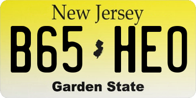 NJ license plate B65HEO