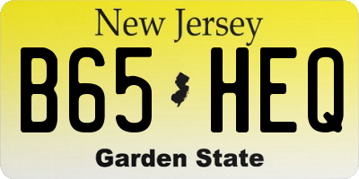 NJ license plate B65HEQ