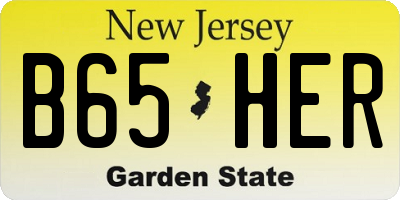 NJ license plate B65HER