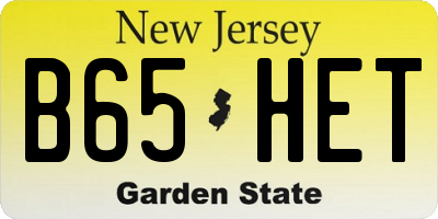 NJ license plate B65HET