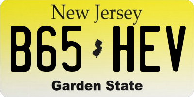 NJ license plate B65HEV