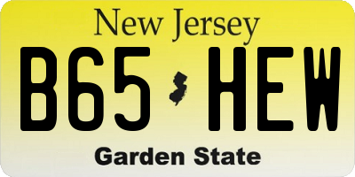 NJ license plate B65HEW