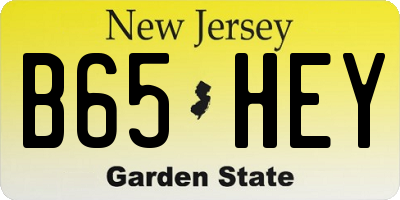 NJ license plate B65HEY