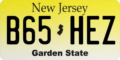 NJ license plate B65HEZ