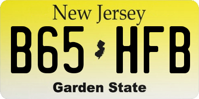 NJ license plate B65HFB