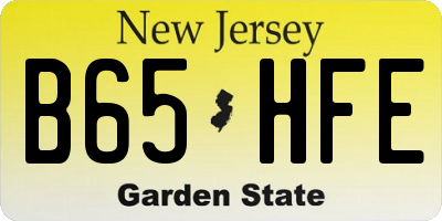 NJ license plate B65HFE