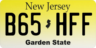 NJ license plate B65HFF