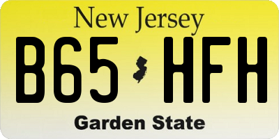 NJ license plate B65HFH