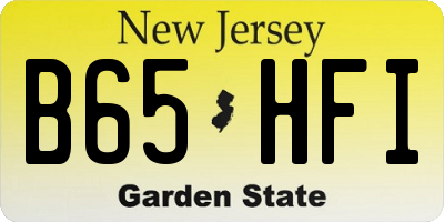NJ license plate B65HFI