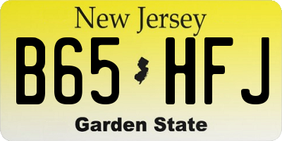 NJ license plate B65HFJ