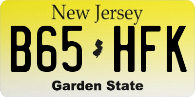 NJ license plate B65HFK