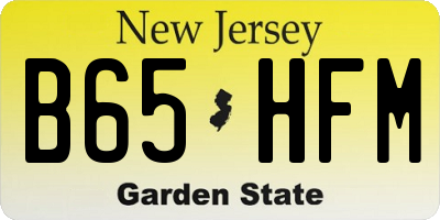 NJ license plate B65HFM