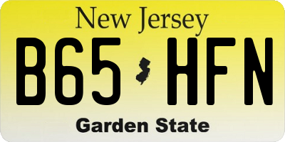 NJ license plate B65HFN