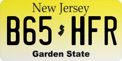 NJ license plate B65HFR