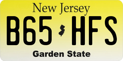 NJ license plate B65HFS