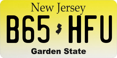 NJ license plate B65HFU